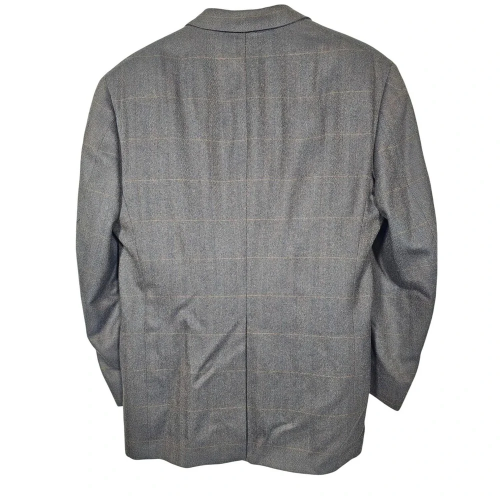 Austin Reed London Blazer 40R Brown‎ Herringbone Plaid Tailored in USA LL Bean